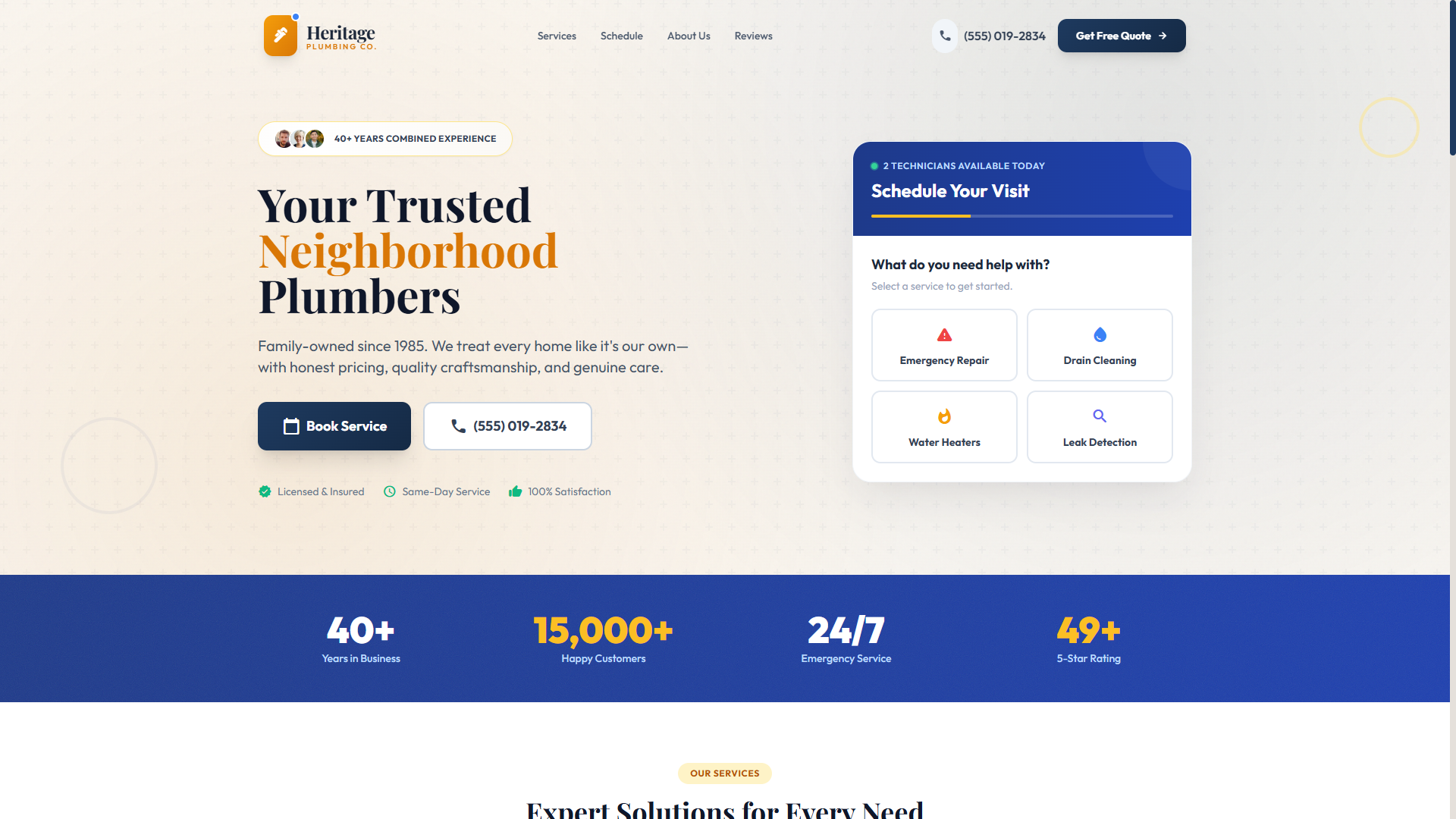 Plumber professional demo site.